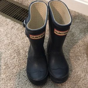 Kids Navy Blue Hunter Rainboots